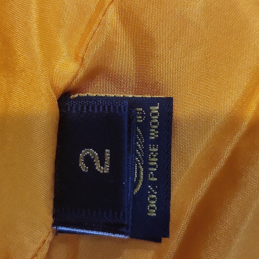 Vtg 80s 90s DONNA KARAN Orange Oversized Longline Wool Crepe 1 Button Blazer - Picture 8 of 16